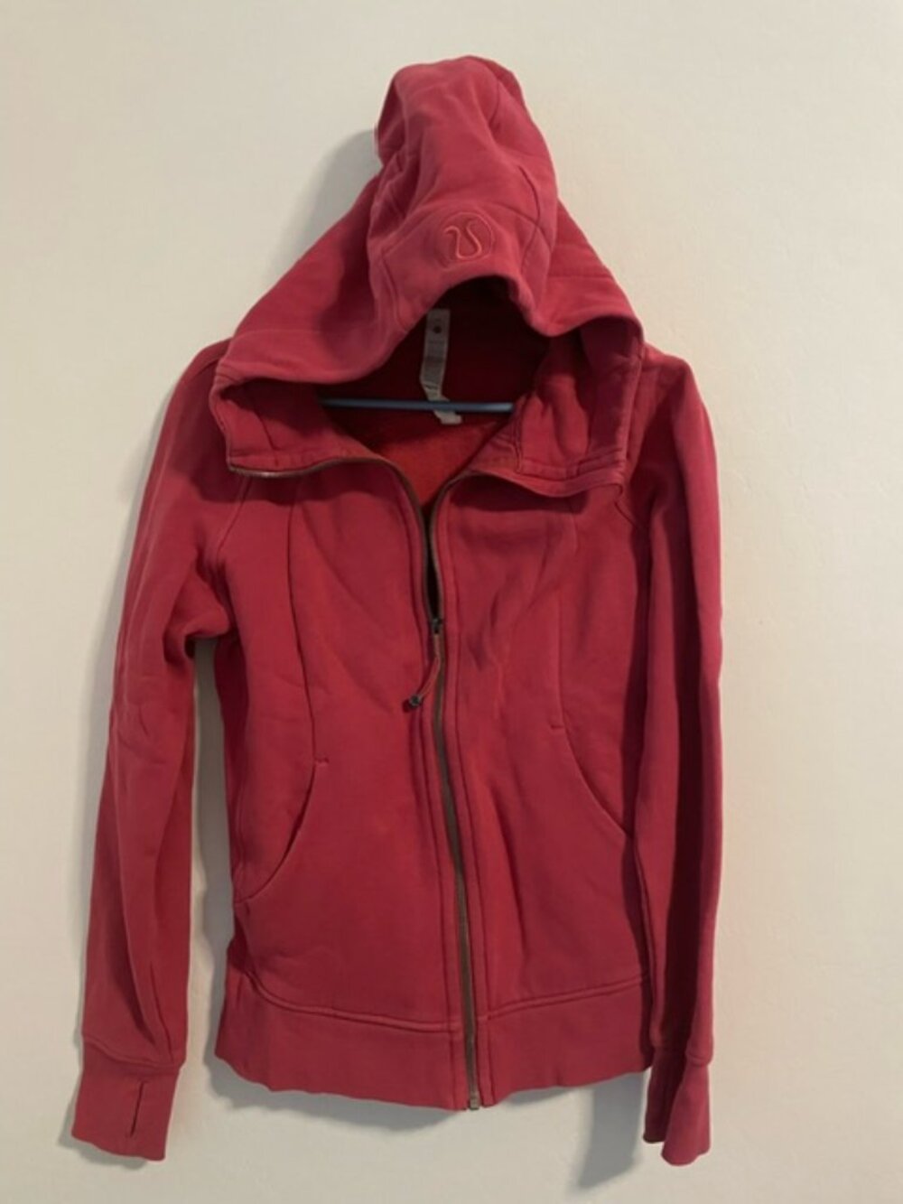 Lululemon Scuba Full Zip Hoodie Sweatshirt 10 maroon/pink/burgundy color